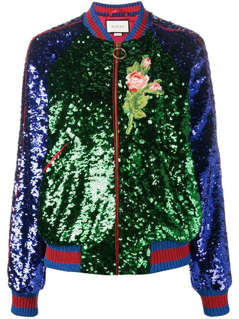 gucci sequin embellished bomer jacket|GUCCI Sequin.